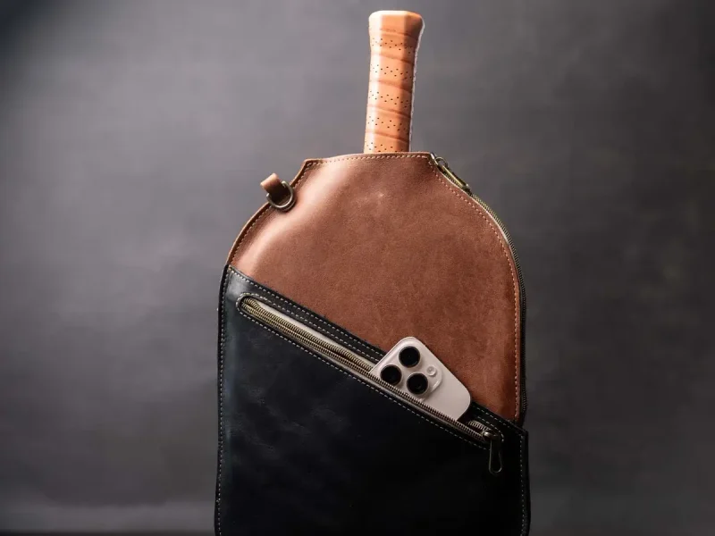 Minimalist Leather Pickleball Paddle Sleeve