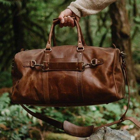 leather duffle bag for weekend travel