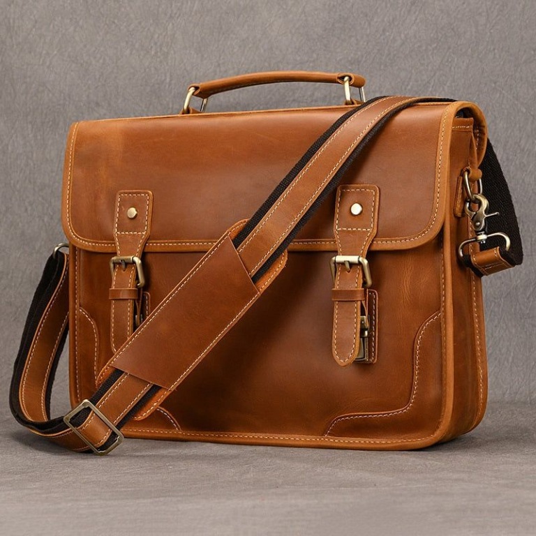 Heritage Laptop Brief – Waxed Leather Work Bag